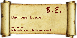 Bedross Etele névjegykártya